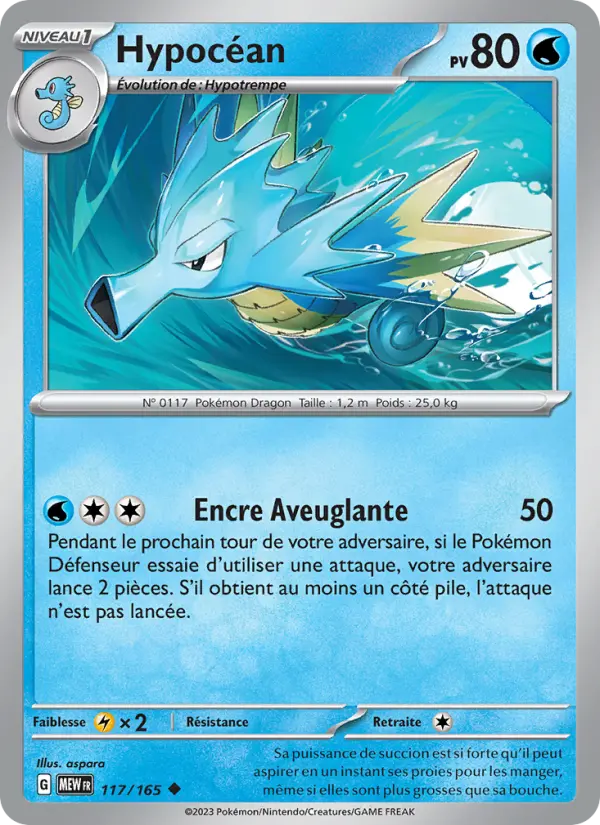 Scan HD carte Pokémon Hypocéan 117/165 — 151