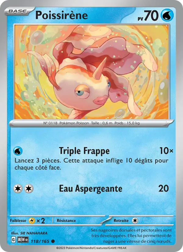 Scan HD carte Pokémon Poissirène 118/165 — 151