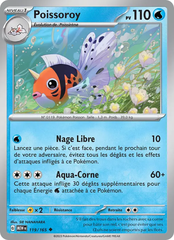Scan HD carte Pokémon Poissoroy 119/165 — 151