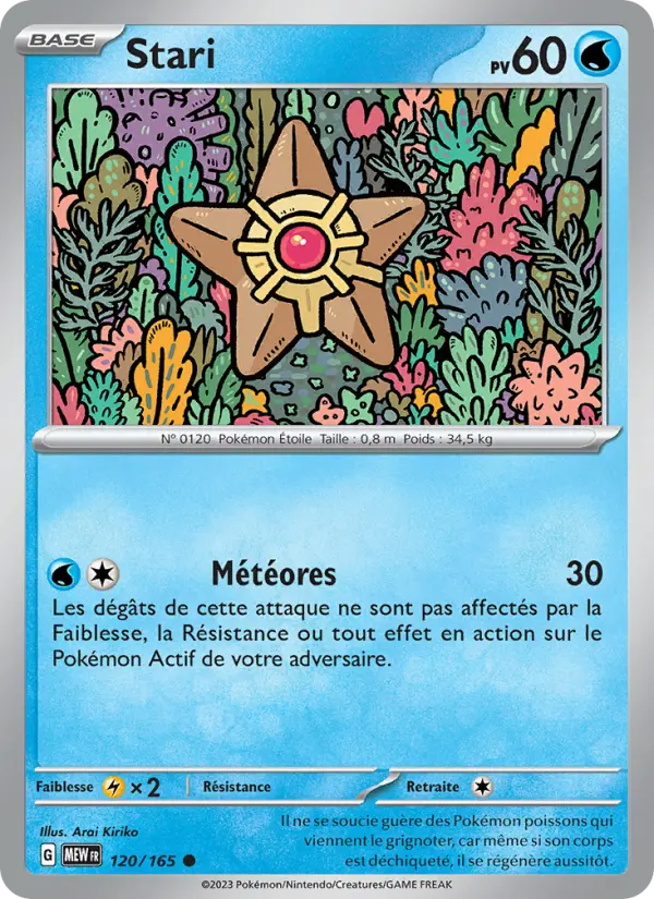 Scan HD carte Pokémon Stari 120/165 — 151