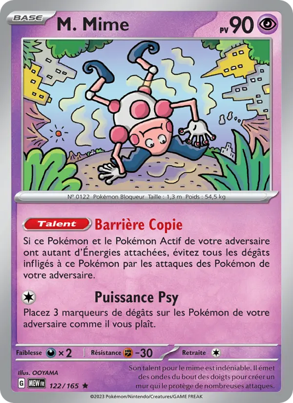 Scan HD carte Pokémon M. Mime 122/165 — 151