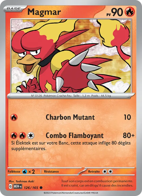 Scan HD carte Pokémon Magmar 126/165 — 151