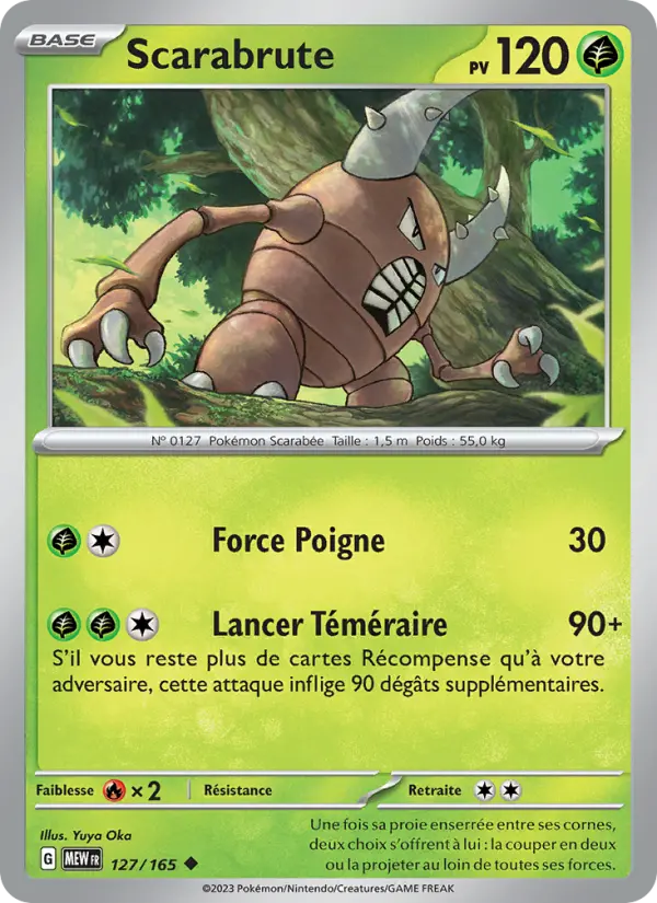 Scan HD carte Pokémon Scarabrute 127/165 — 151