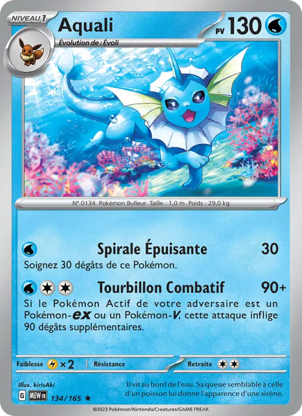Scan HD carte Pokémon Aquali 134/165 — 151