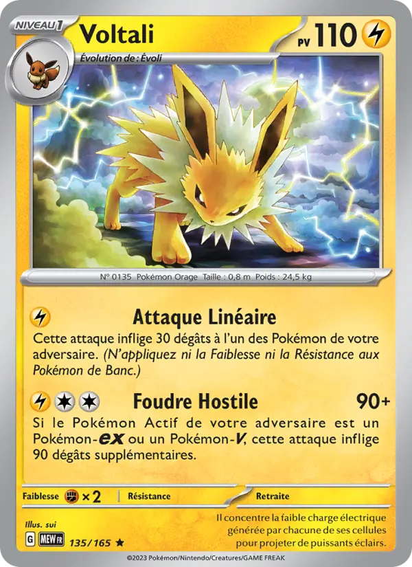 Scan HD carte Pokémon Voltali 135/165 — 151