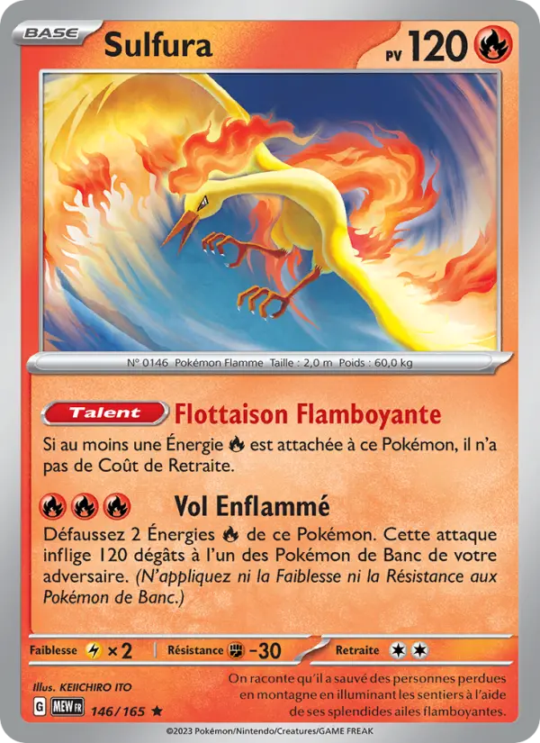 Scan HD carte Pokémon Sulfura 146/165 — 151