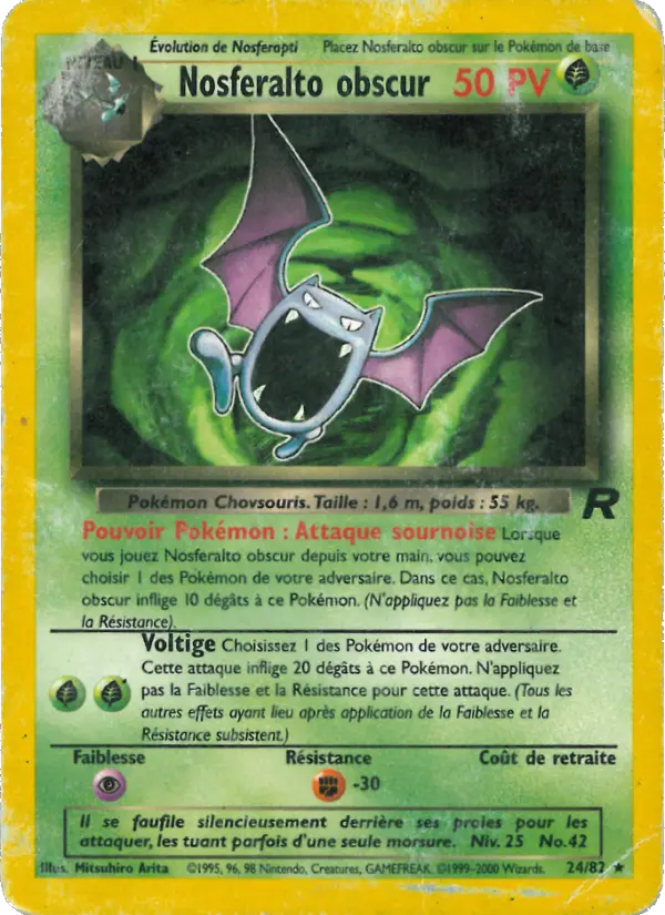 Scan HD carte Pokémon Nosferalto obscur 24/82 — Team Rocket