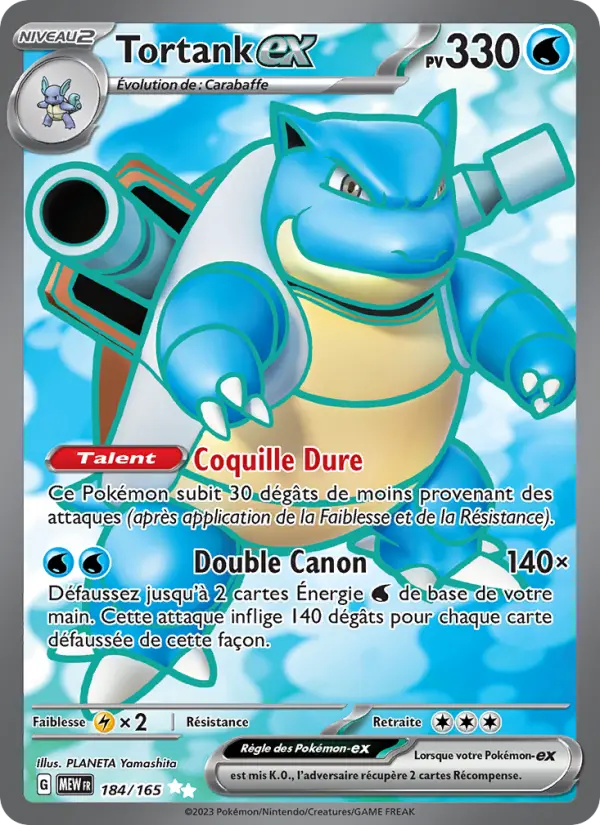 Scan HD carte Pokémon Tortank-ex 184/165 — 151
