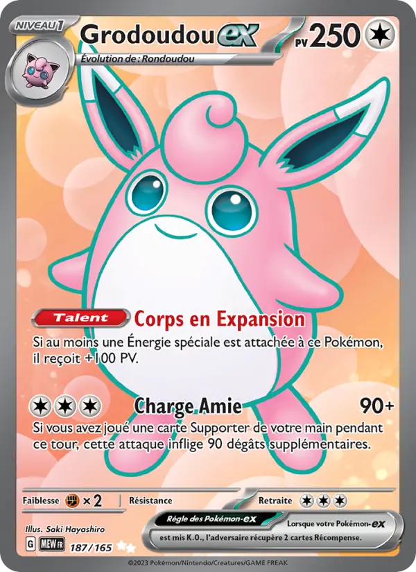 Scan HD carte Pokémon Grodoudou-ex 187/165 — 151