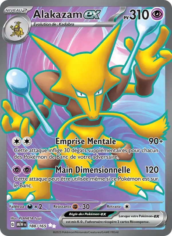 Scan HD carte Pokémon Alakazam-ex 188/165 — 151