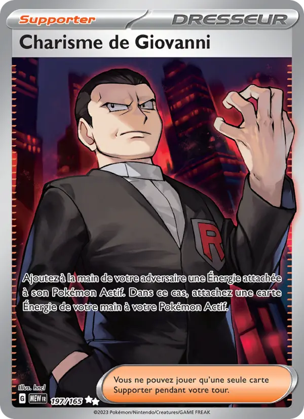 Scan HD carte Pokémon Charisme de Giovanni 197/165 — 151