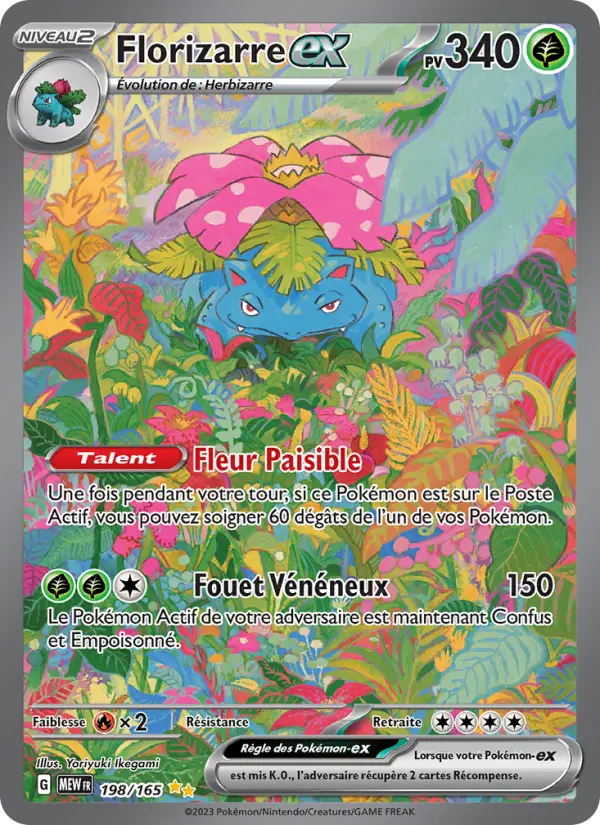 Scan HD carte Pokémon Florizarre-ex 198/165 — 151