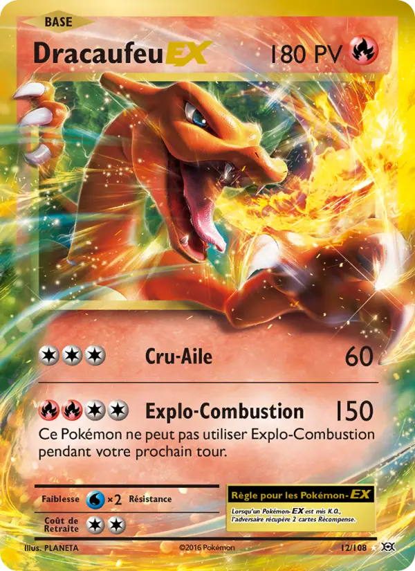 Scan HD carte Pokémon Dracaufeu EX 12/108 — Évolutions