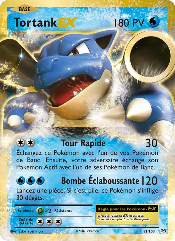 Scan HD carte Pokémon Tortank EX 21/108 — Évolutions