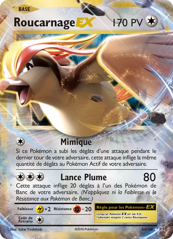 Scan HD carte Pokémon Roucarnage EX 64/108 — Évolutions