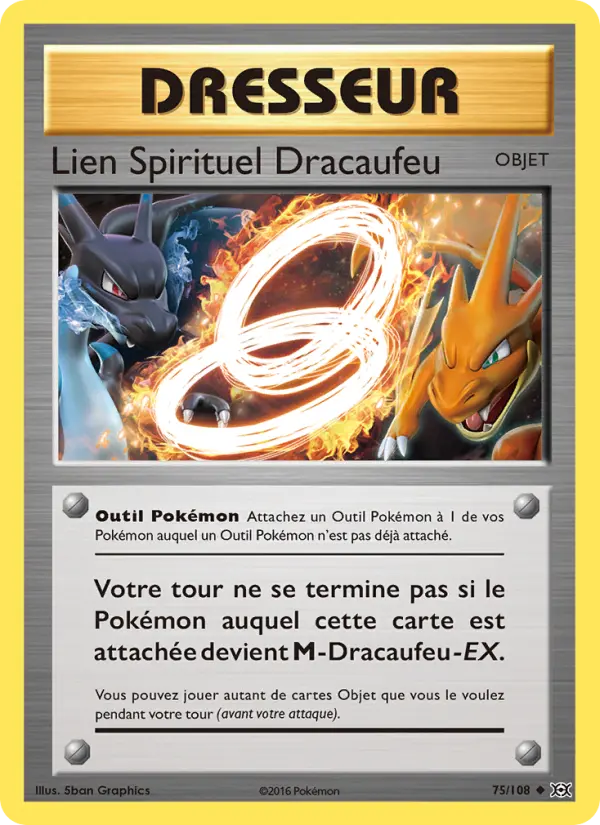 Scan HD carte Pokémon Lien Spirituel Dracaufeu 75/108 — Évolutions