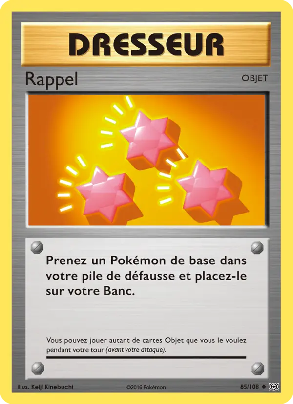 Scan HD carte Pokémon Rappel 85/108 — Évolutions
