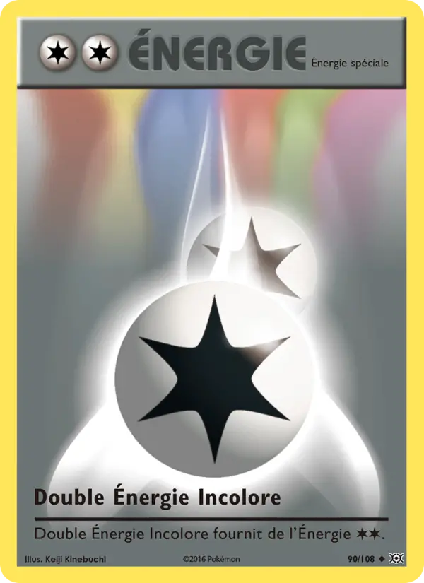 Scan HD carte Pokémon Double Énergie Incolore 90/108 — Évolutions