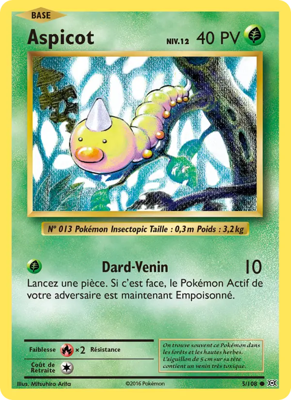 Scan HD carte Pokémon Aspicot 5/108 — Évolutions