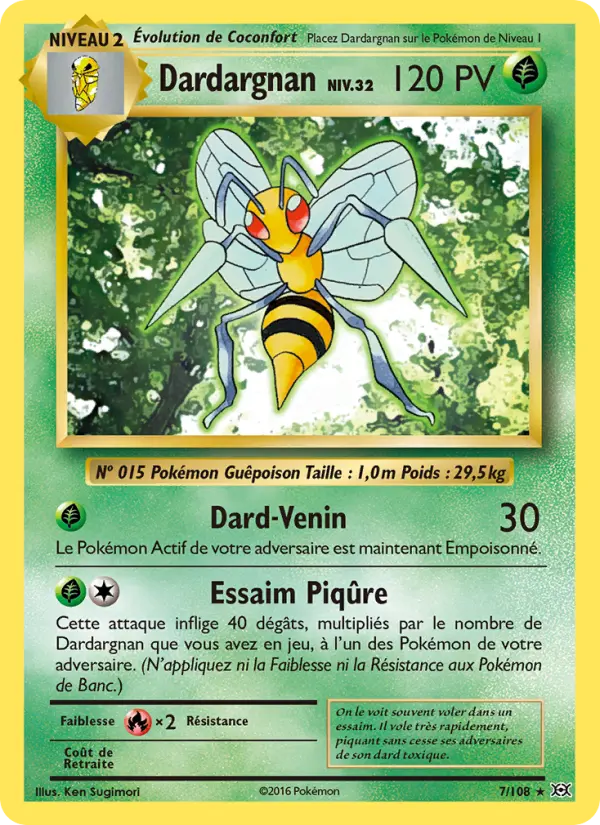 Scan HD carte Pokémon Dardargnan 7/108 — Évolutions