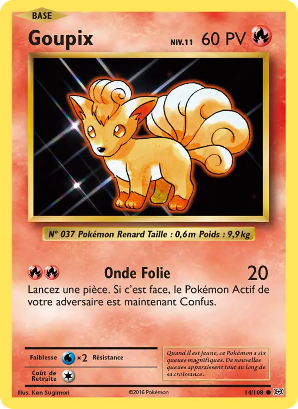 Scan HD carte Pokémon Goupix 14/108 — Évolutions