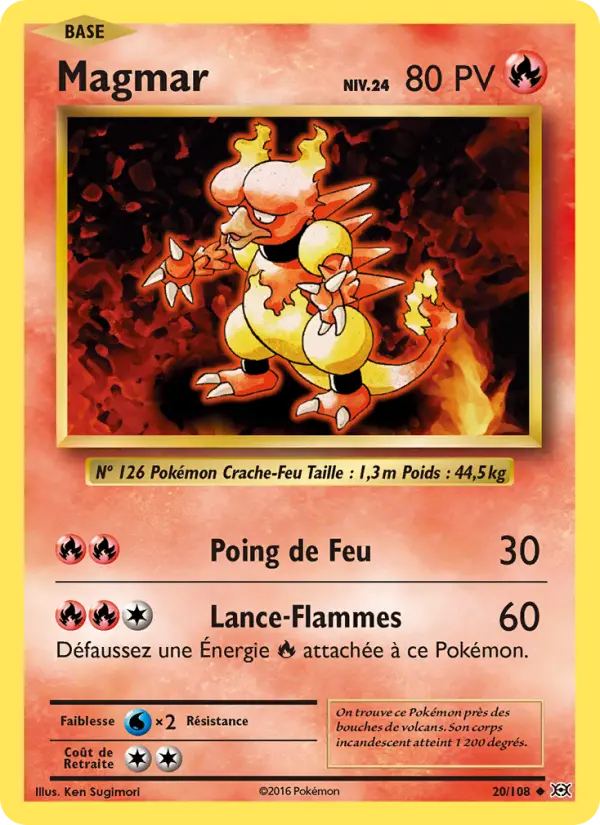 Scan HD carte Pokémon Magmar 20/108 — Évolutions