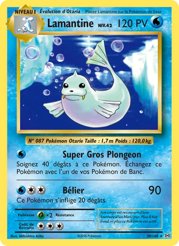 Scan HD carte Pokémon Lamantine 29/108 — Évolutions