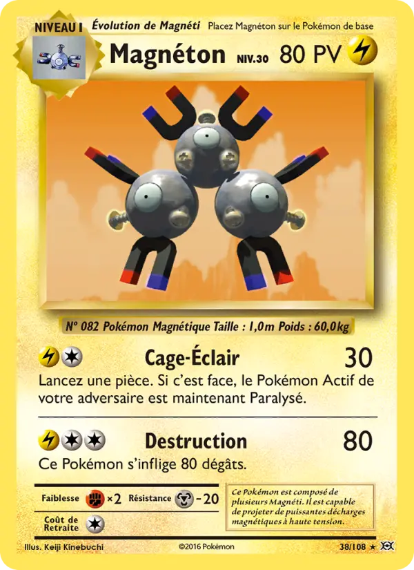 Scan HD carte Pokémon Magnéton 38/108 — Évolutions