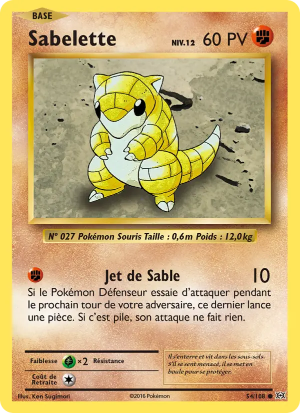 Scan HD carte Pokémon Sabelette 54/108 — Évolutions