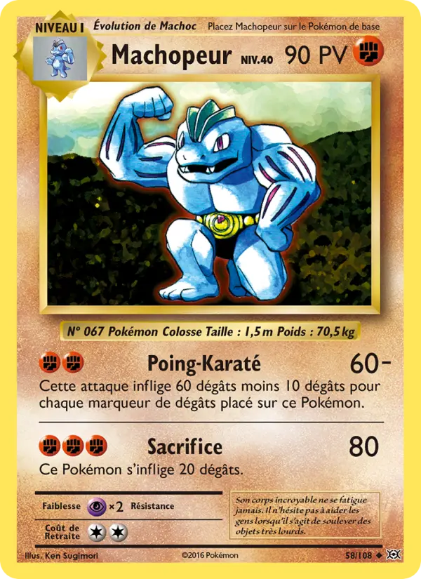 Scan HD carte Pokémon Machopeur 58/108 — Évolutions