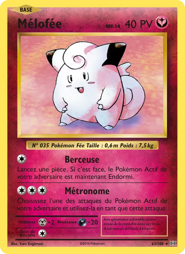 Scan HD carte Pokémon Mélofée 63/108 — Évolutions
