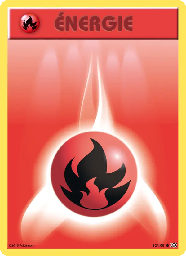 Scan HD carte Pokémon Énergie Feu 92/108 — Évolutions