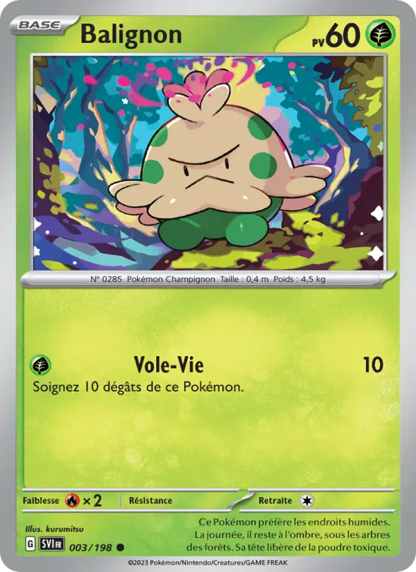 Scan HD carte Pokémon Balignon 003/198 — Écarlate et Violet