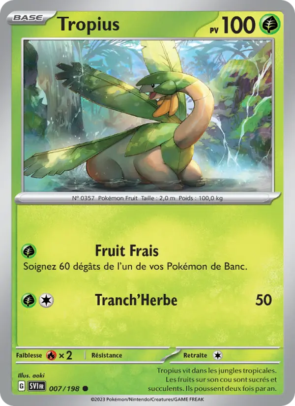 Scan HD carte Pokémon Tropius 007/198 — Écarlate et Violet