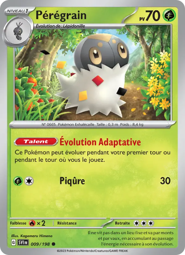 Scan HD carte Pokémon Pérégrain 009/198 — Écarlate et Violet