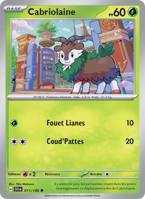 Scan HD carte Pokémon Cabriolaine 011/198 — Écarlate et Violet