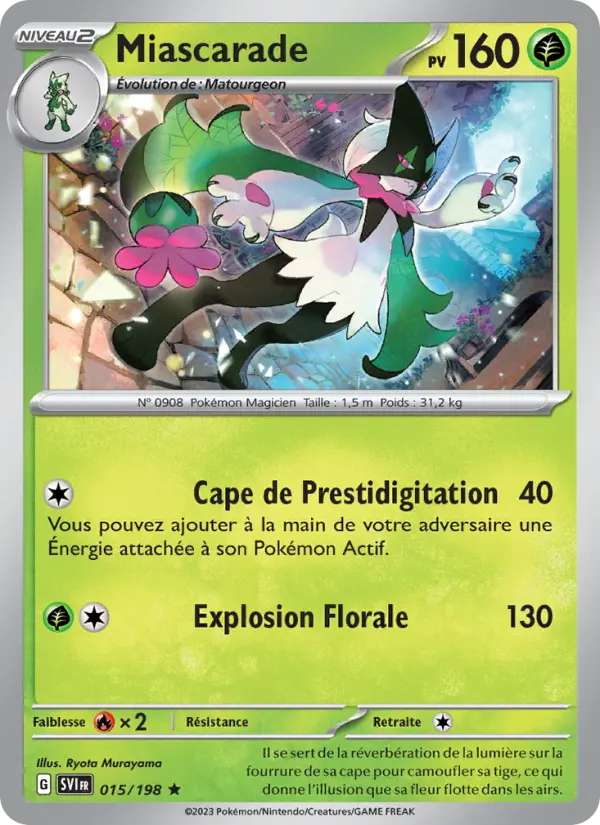 Scan HD carte Pokémon Miascarade 015/198 — Écarlate et Violet