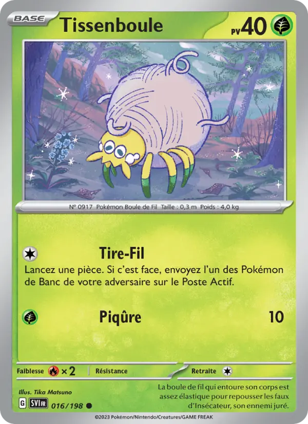Scan HD carte Pokémon Tissenboule 016/198 — Écarlate et Violet