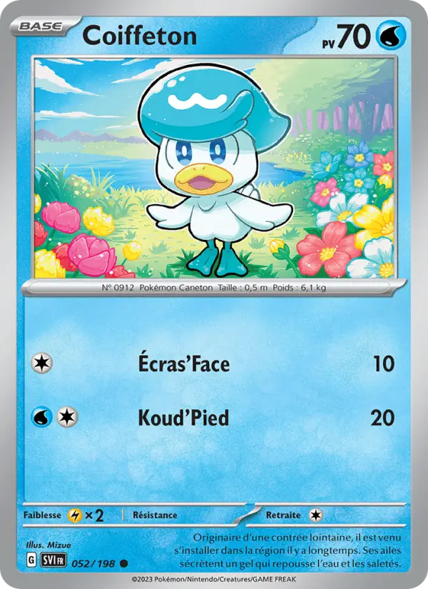Scan HD carte Pokémon Coiffeton 052/198 — Écarlate et Violet