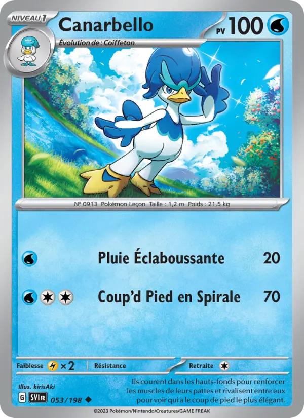 Scan HD carte Pokémon Canarbello 053/198 — Écarlate et Violet