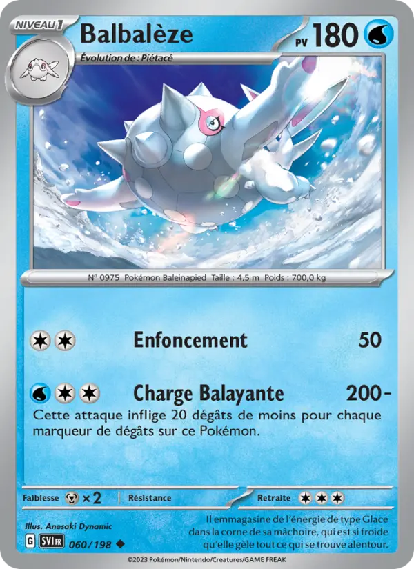Scan HD carte Pokémon Balbalèze 060/198 — Écarlate et Violet
