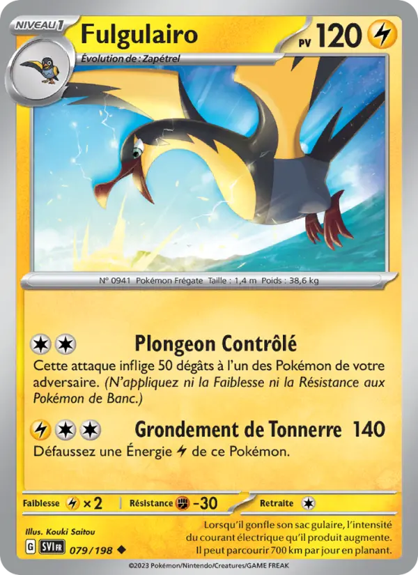 Scan HD carte Pokémon Fulgulairo 079/198 — Écarlate et Violet