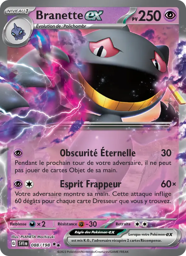Scan HD carte Pokémon Branette-ex 088/198 — Écarlate et Violet