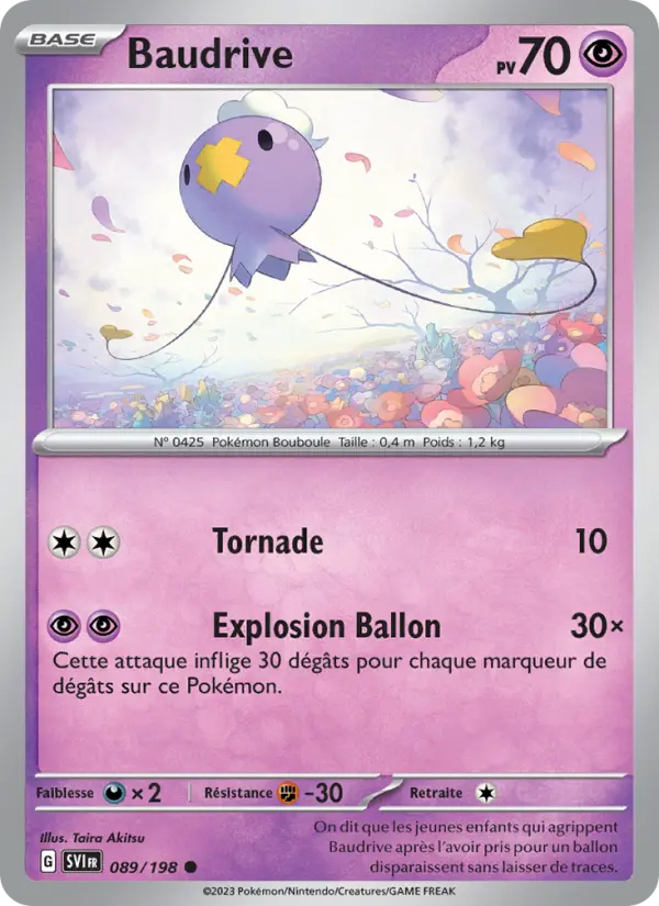 Scan HD carte Pokémon Baudrive 089/198 — Écarlate et Violet
