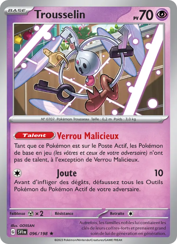 Scan HD carte Pokémon Trousselin 096/198 — Écarlate et Violet