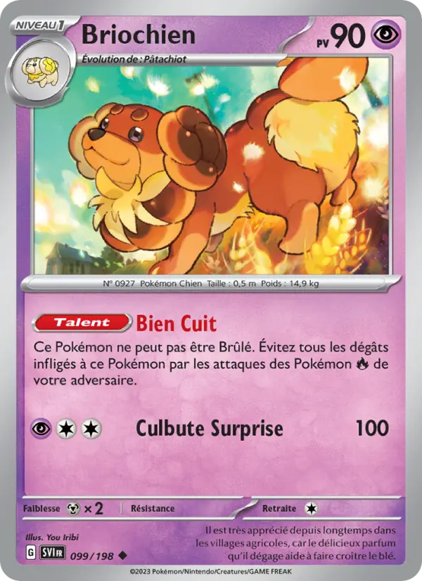 Scan HD carte Pokémon Briochien 099/198 — Écarlate et Violet