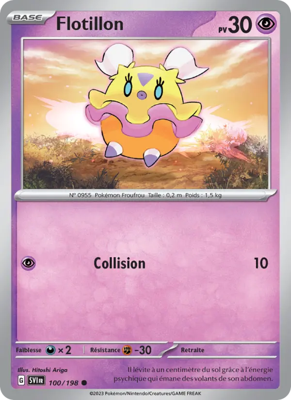 Scan HD carte Pokémon Flotillon 100/198 — Écarlate et Violet