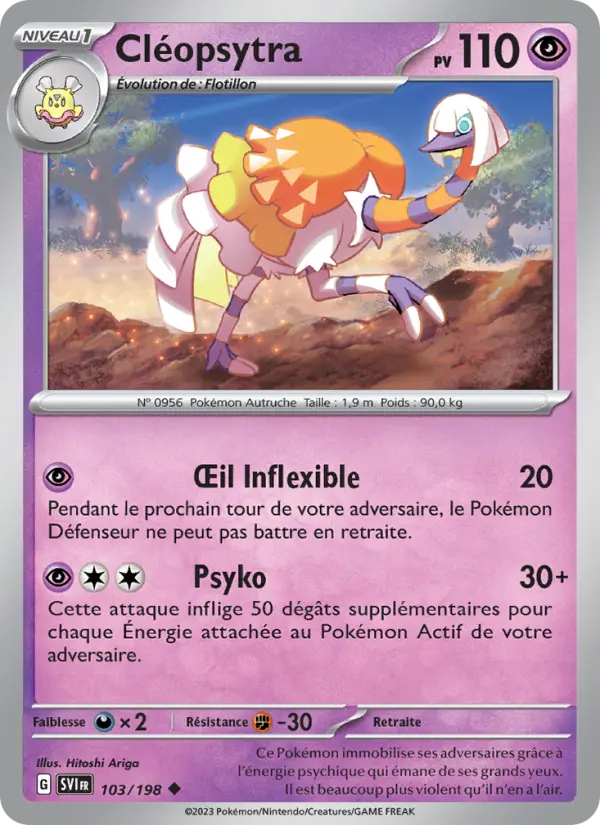 Scan HD carte Pokémon Cléopsytra 103/198 — Écarlate et Violet