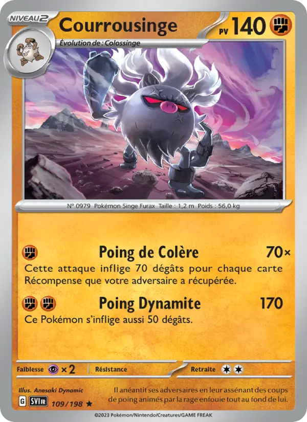Scan HD carte Pokémon Courrousinge 109/198 — Écarlate et Violet