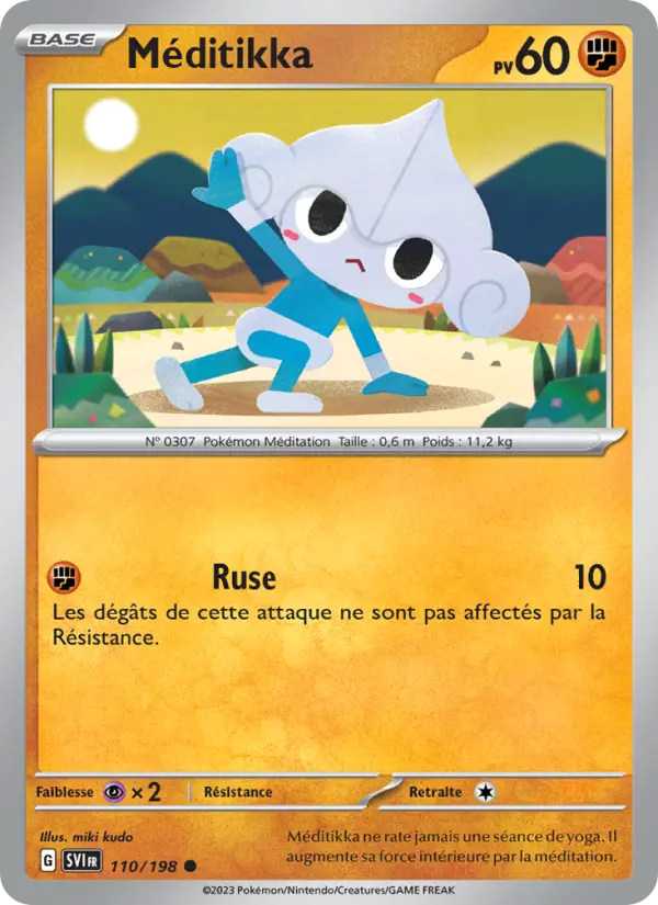 Scan HD carte Pokémon Méditikka 110/198 — Écarlate et Violet